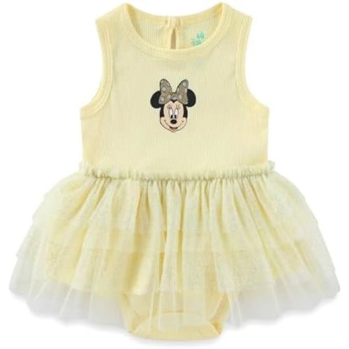 Disney Minnie Mouse Baby Girls Ribbed Tutu Sleeveless Bodysuit for Newborn and Infant