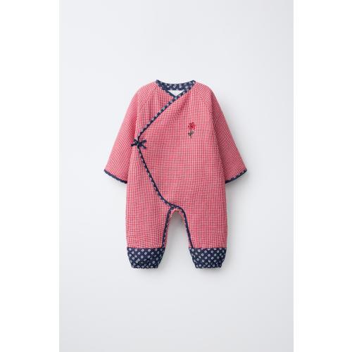 EMBROIDERED GINGHAM SWEATSHIRT