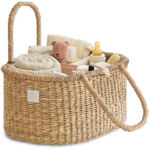 Baby Diaper Caddy Organizer "ROSA" Handmade & Natural by BEBE BASK® – BEBE BASK