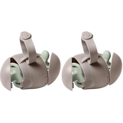 Ubbi On-The-Go Dual Pacifier Holder, Keep's Baby's Binkies Clean and Accessible, Portable for Travel, Diaper Bag Accessory Must Have for Newborns, Taupe, 2-Pack
