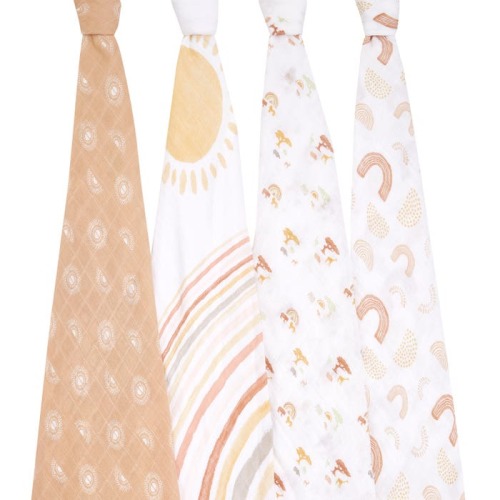 boutique cotton muslin swaddles 4 pack