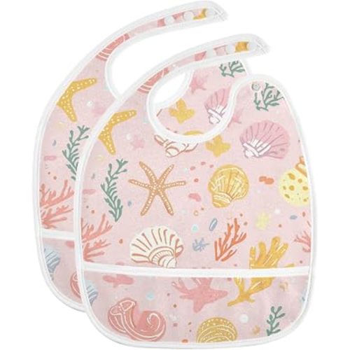 Baby Bibs for Boys Girls Bow Infant Toddler Drooling Bibs Feeding Teething Bibs Adjustable Closure Scraps Pocket