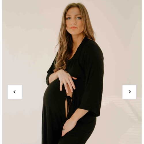 Lila Labor & Postpartum Gown in Black