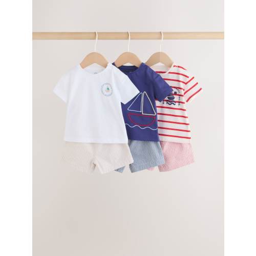 Blue Nautical Tops and Shorts Baby Set 6 Piece -