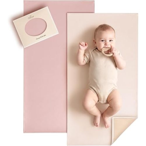 Konssy Faux Leather Waterproof Baby Changing Mat 2 Pack, Regular, 32"x20"