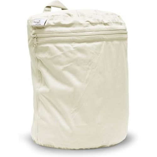 Kanga Care Wet Bag Seam Sealed Waterproof 3D Dimensional for Baby Cloth Diapers, Travel, Beach, Pool, Gym, Swim | Almond