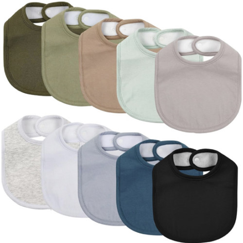 10 Pack Cotton Snap Bibs for Baby Boy Girl, Super Soft Drool Bibs for Teething and Feeding