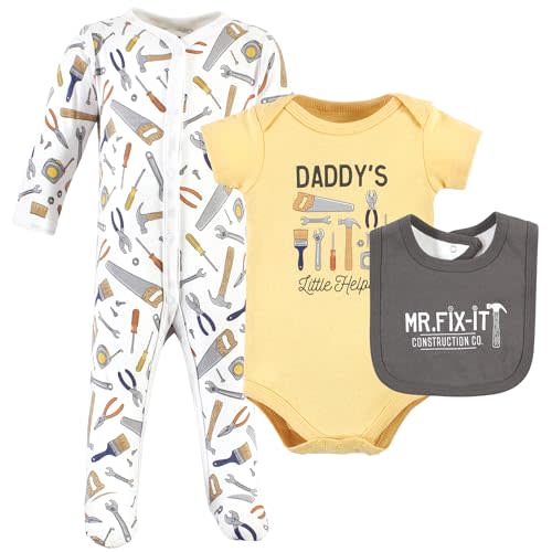 Hudson Baby Unisex Cotton Sleep and Play, Bodysuit and Bandana Bib Set