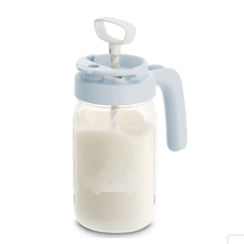 Glass Formula And Breast milk Mixing Pitcher with Mixing Handle-Blue