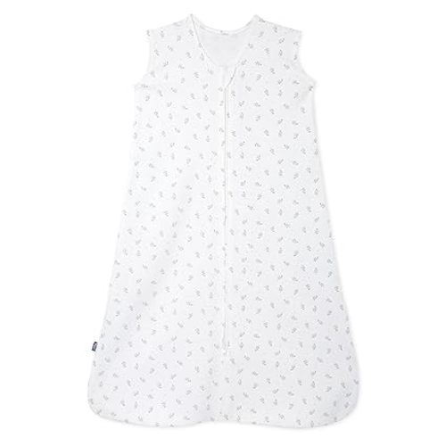 HALO SleepSack, 100% Cotton Wearable Blanket, Swaddle Transition Sleeping Bag, TOG 0.5, Blue Thyme, Medium, 6-12 Months