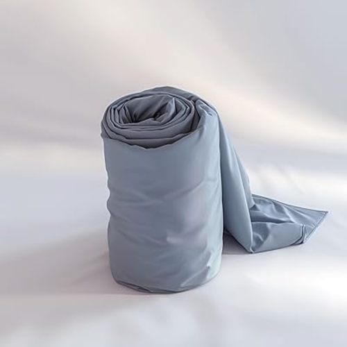 QUEEN ROSE U Shaped Pregnancy Body Pillow Replacement Cover, 60 Inch Solid Maternity Pillowcase, Cooling Silky Jersey, Blue, Cover Only