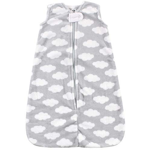 Hudson Baby Unisex Baby Plush Sleeping Bag, Sack, Blanket, Gray Clouds Plush, 0-6 Months