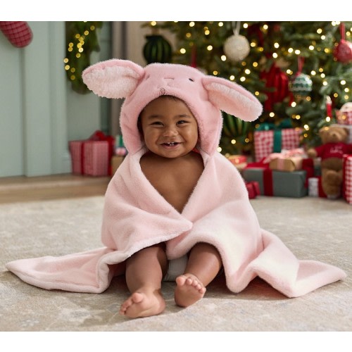 Bunny Luxe Faux Fur Baby Hooded Towel