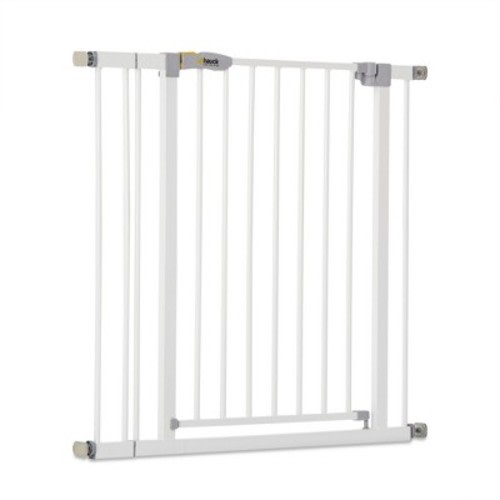 hauck Open N Stop Pressure Mounted Fit Baby Safety Gate w/3.5" Extension, White