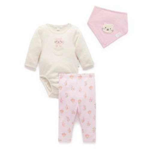 Baby Girls Bodysuit, Leggings and Bib 3 Piece Gift Set