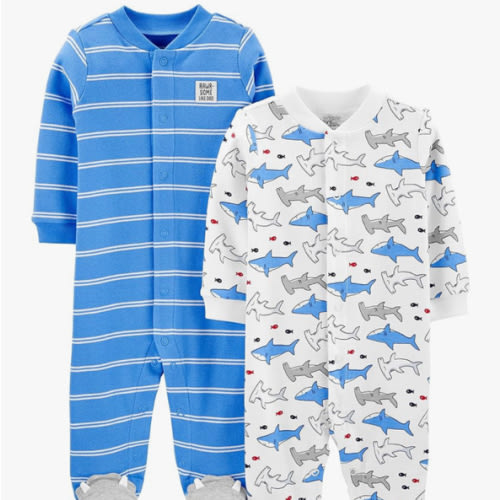 Simple Joys by Carter's baby-boys 2-way Zip Thermal Footed Sleep and Play, Pack of 2