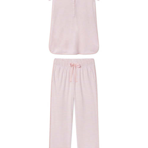 LAKE | Women | Pima Cotton Pajamas | English Rose Stripe Maternity Short Long Set