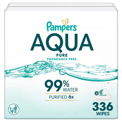 Pampers Aqua Pure Baby Wipes, 99% Water, Fragrance Free, 336 Baby Wipes Total (6X Flip-Top Packs) - Walmart.ca