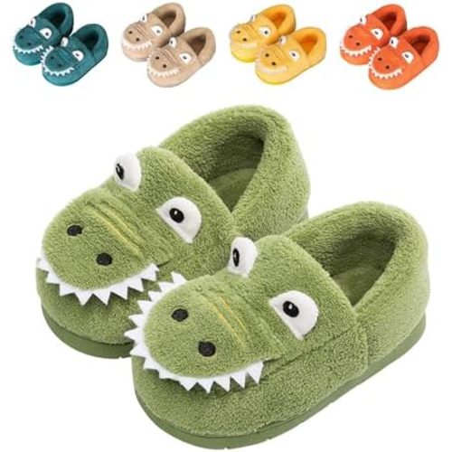 JACKSHIBO Toddler Slippers Boys Girls Dinosaur House Shoes Cute bunny Slipper for Home Indoor Winter Bedroom Non Slip Soft Rabbit Warm shoes