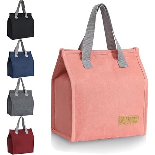 Lunch Bag for Women/Men,Waterproof Reusable Portable Lunch Tote,Lunch Box Bag.Thermal Cooler Bag Ideal for Work/Party/l/Travel/Picnic (Light Pink)