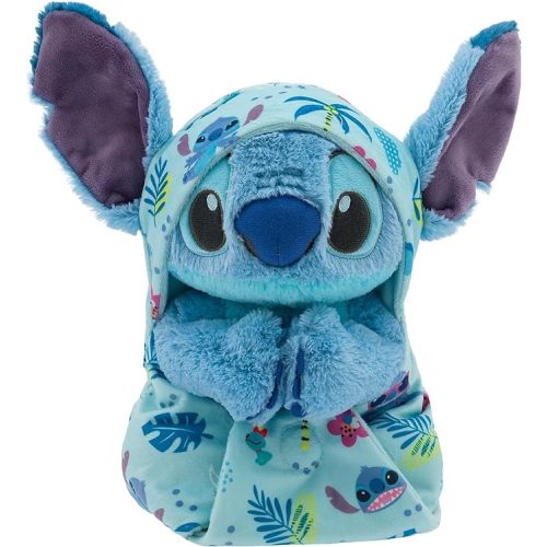 Disney Store Official Stitch Plush with Blanket Pouch - Disney Babies Plushy in Baby Swaddle - Kids Toy for Those who Love Plush Figure Toys, Cute Plushies, & Baby Stuffed Animals - Small - 11¾"