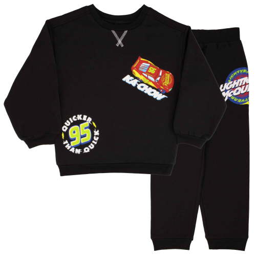 Disney Clothes Baby Boys Pant Set – Cars Long Sleeve Top & Pants (Black) – 12M