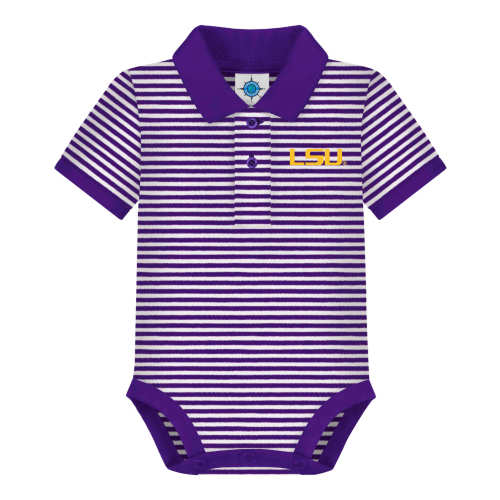 LSU Tigers Striped Polo Bodysuit | College Baby