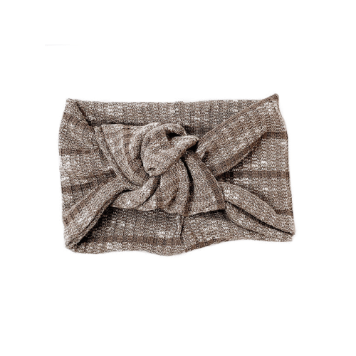 Twist Knot Headband, Mocha Stripe