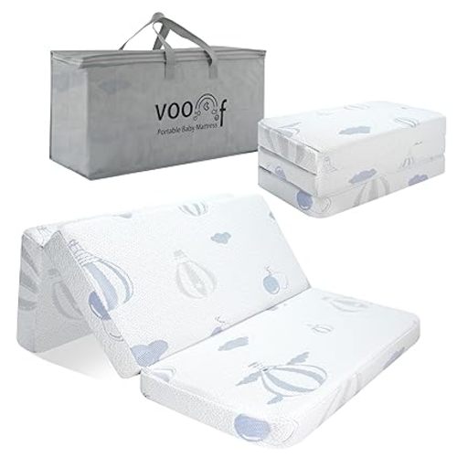Trifold Pack and Play Mattress, 38"x26" High Density Foam Pack N Play Mattresses for Baby Toddler, Portable Travel Crib Mattress for Pack N Play with Carry Bag,