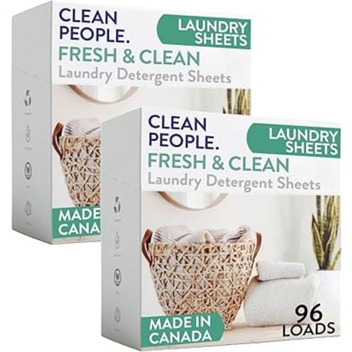 The Clean People Laundry Detergent Sheets - Laundry Soap - Ultra Concentrated, Recyclable Packaging, Stain Fighting - Fresh Scent, 192 Pack