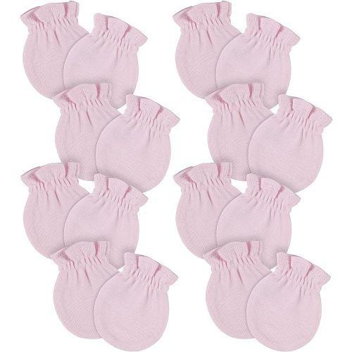 Gerber Baby Girls 8-pack And No Scratch Mittens, Light Pink, 0-3 Months 8-pack US