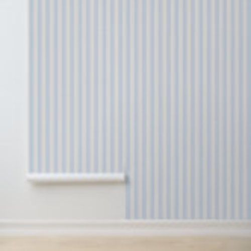 Soft Blue Ivory Stripes Minimalist Wallpaper | Zazzle