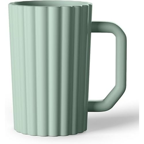 Baby Bath Rinse Cup, Silicone Body Washing Rinser Cup with Easy Grip Handle (Sage)