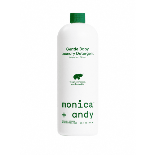 Monica + Andy Gentle Baby Laundry Detergent, Lavender & Citrus, Plant-Based Enzyme Formula for Baby Clothes and Sensitive Infant Skin, HE Compatible, 32 fl oz