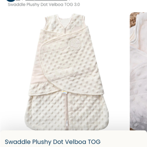 Cream Plushy Dot Velboa Swaddle - Newborn | HALO
