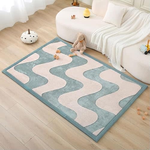Hakuna Matte CloudSoft Mat for Floor 80" x 110" 3D Gentle Arcs Waves