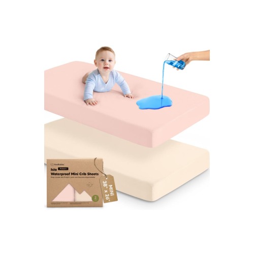 2-Pack Isla [Protect+] Waterproof Mini Crib Sheets