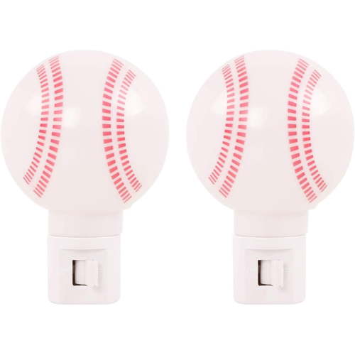 2 Pack Warm White - Upgraded Version LED Plug-in Night Light for Kids - Baseball Shaped Lamp Take Good Care Children Sleep