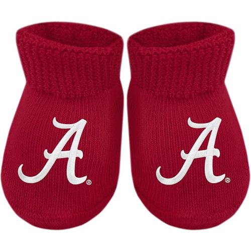 Creative Knitwear College Baby NCAA Officially Licensed Baby Bootie Sock - Alabama Crimson Tide Logo - Crimson - Newborn - 6 Months