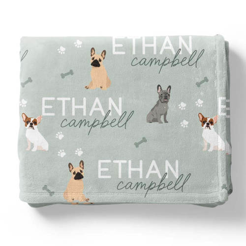 Personalized Kids Blanket | French Bulldog