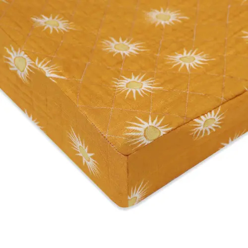 Quilted Changing Pad Cover in GOTS Certified Organic Muslin Cotton