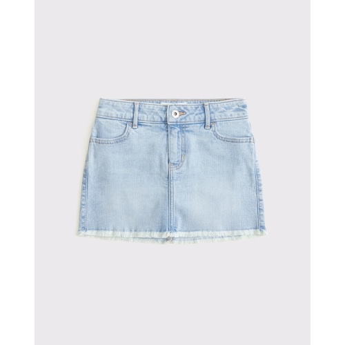 low rise denim mini skort