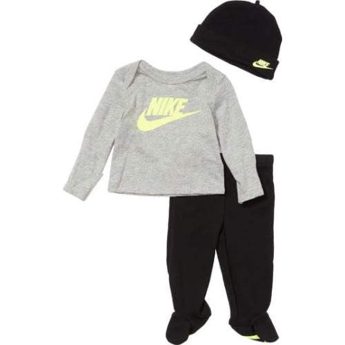 Logo Graphic Tee, Hat & Footed Pants Set