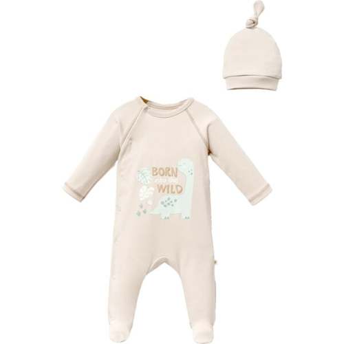 Dinosaur Graphic Babygrow & Hat, Beige - Moi Noi | Maisonette