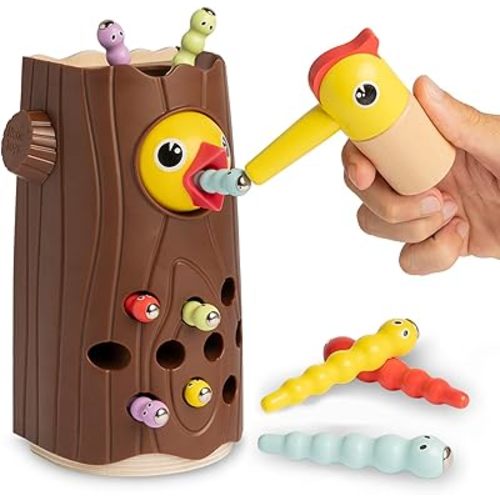 Nene Toys Little Woodpecker – Montessori Magnetic Toy for Toddlers 2-4 – Educational Toy for 2 3 Year Old Kids – Fine Motor Skills Learning Game – Gift Idea for Boys Girls Age 2-3