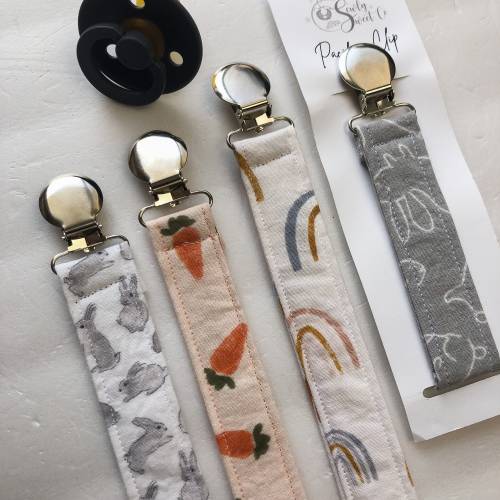 Bunny Baby Accessory, Pacifier Clip, Paci Holder, Carrot Baby Gift, Baby Easter Basket, Basket Stuffer, First Easter Outfit, Bunny Baby Gift