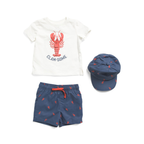 Infant Boys 2pc Lobster Pool To Play Tee And Swim Shorts Set | Baby Boys (0-24m) | Marshalls