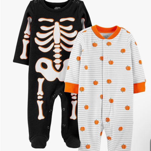 Simple Joys by Carter's Baby 2-pack Halloween Cotton Footed Sleep and Play