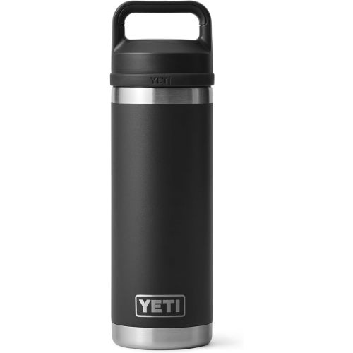 YETI Rambler 18 oz Bottle, Vacuum Insulated, Stainless Steel with Chug Cap, Black