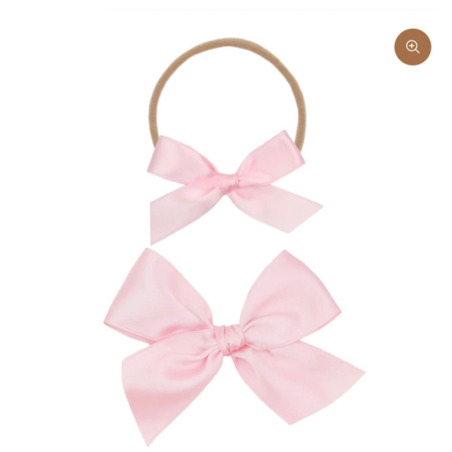Satin Bow - Baby Pink Headband